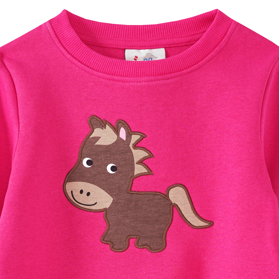 Mädchen Sweatkleid mit Pferdchen-Applikation