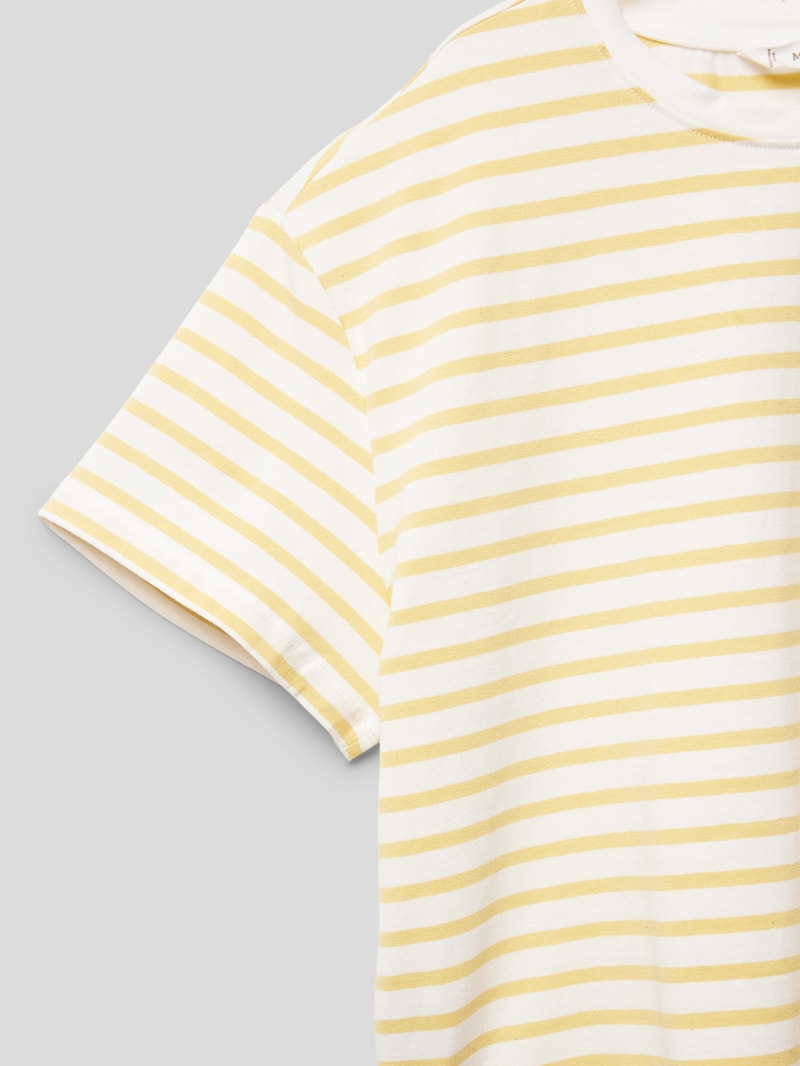 T-Shirt mit Streifenmuster Modell 'doha' in hellgelb