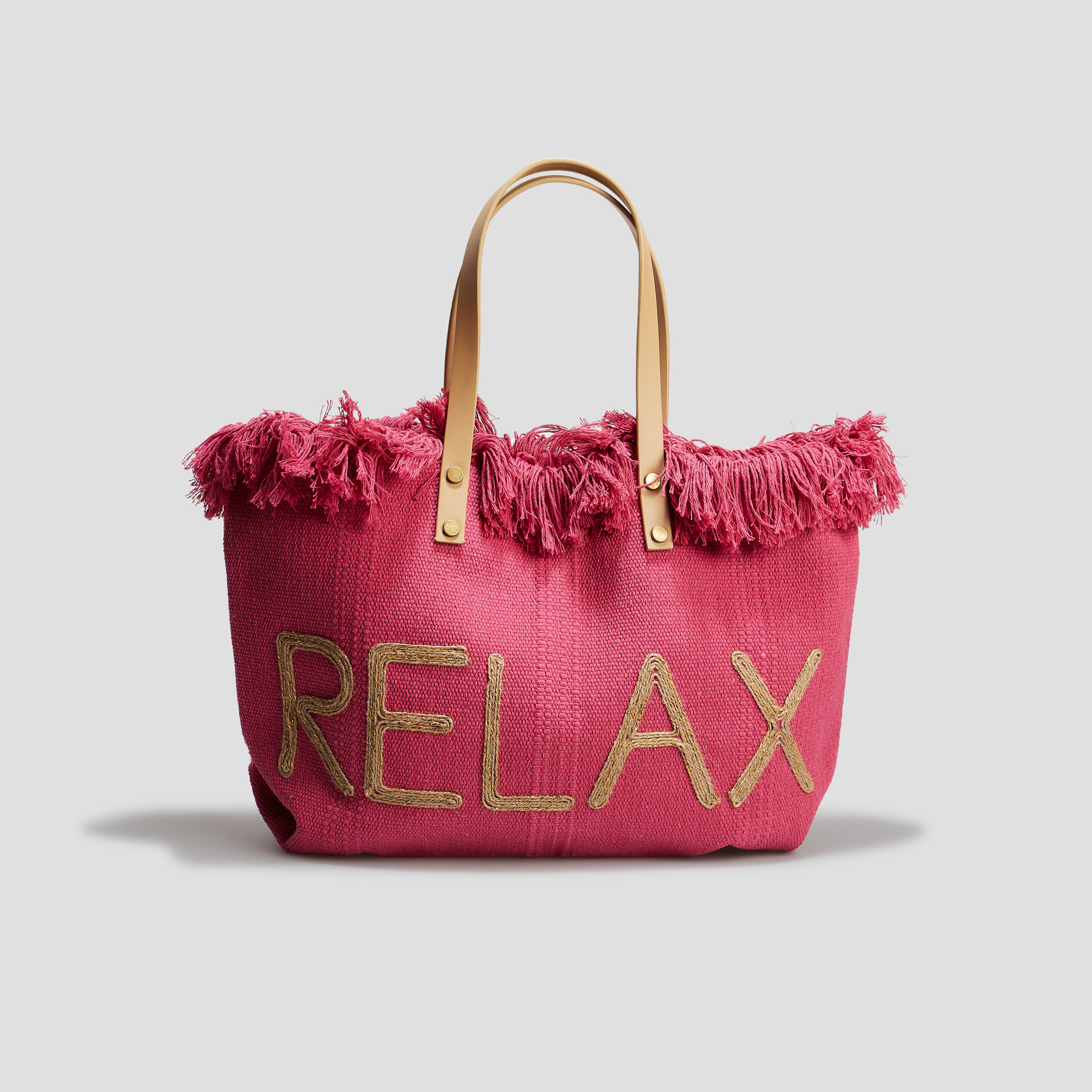 Sac cabas à franges rose fushia femme | La Halle