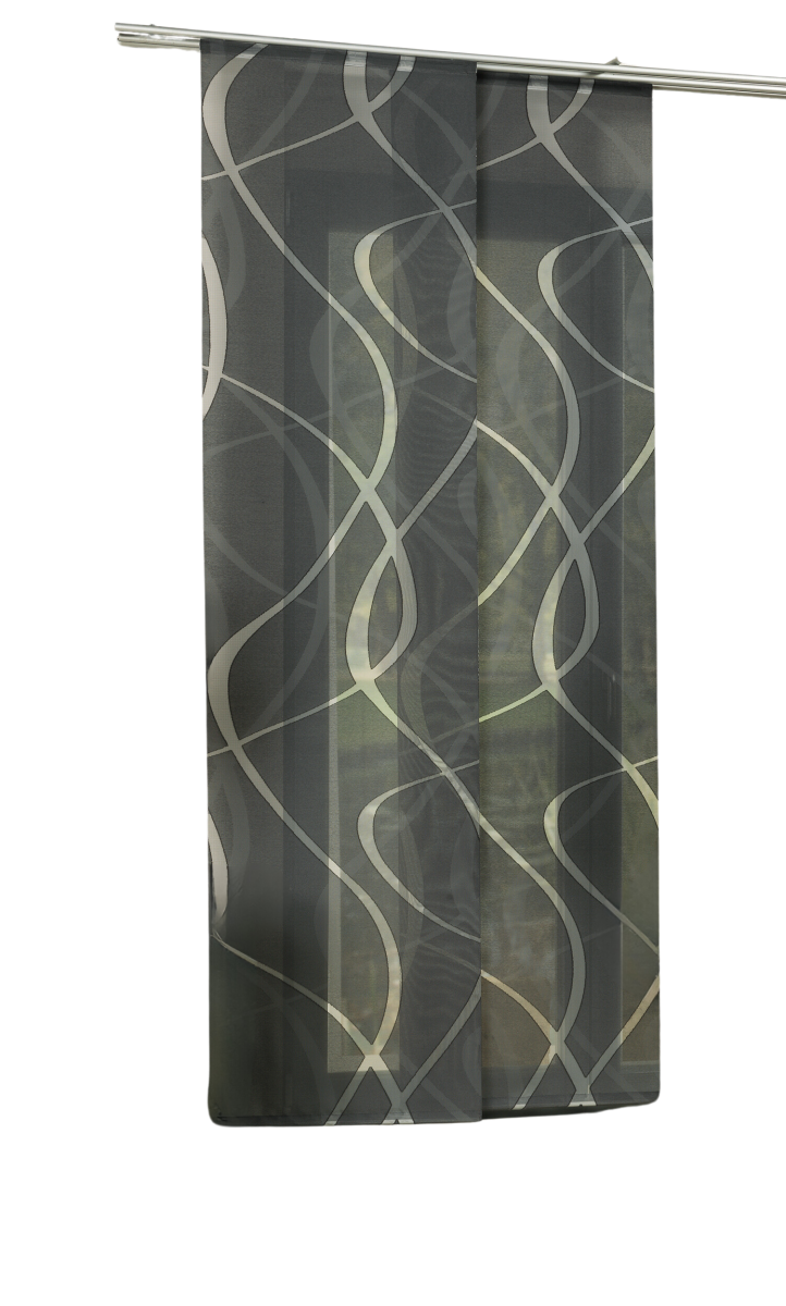 Neutex Schiebevorhang Wave mit Alupaneelwagen Schwarz 60 x 245 cm