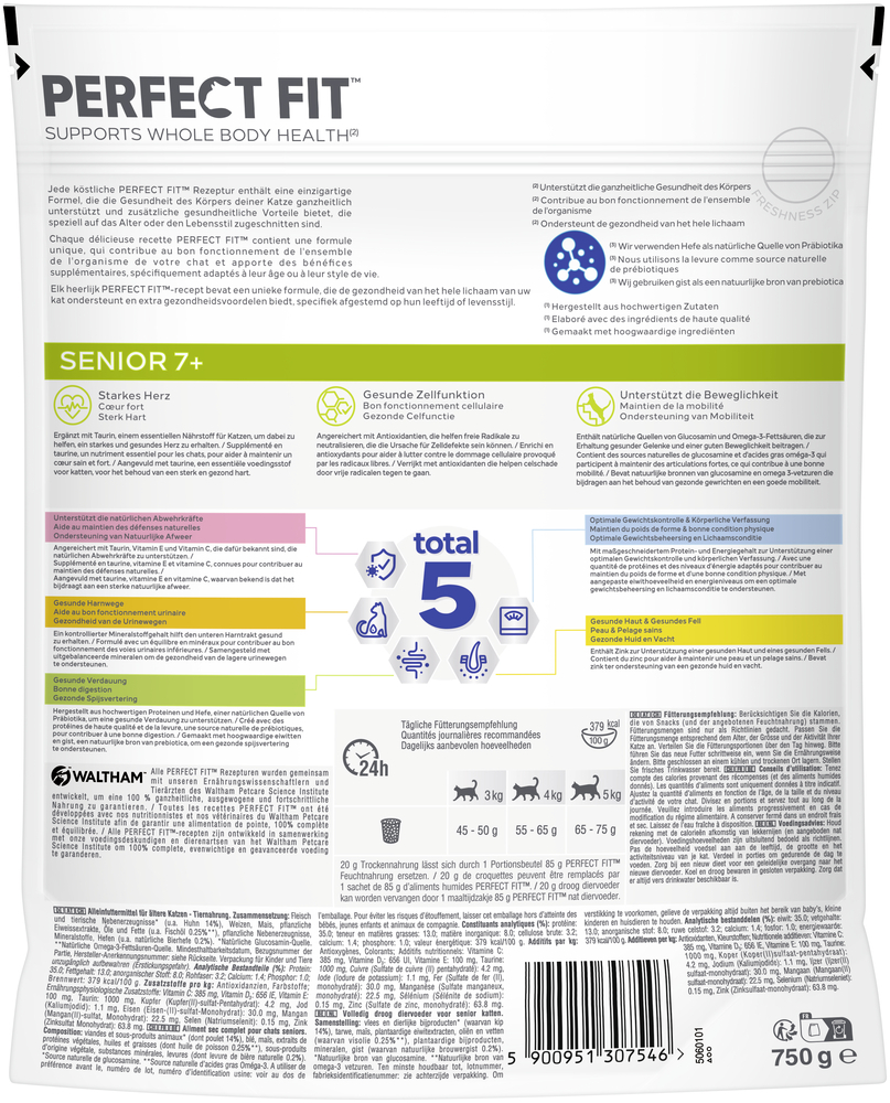 PERFECT FIT Trockenfutter PERFECT FIT Beutel Senior 7+ mit Huhn 6x750 g