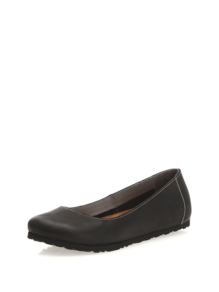 Comfortfusse Leder-Ballerinas in Schwarz günstig kaufen