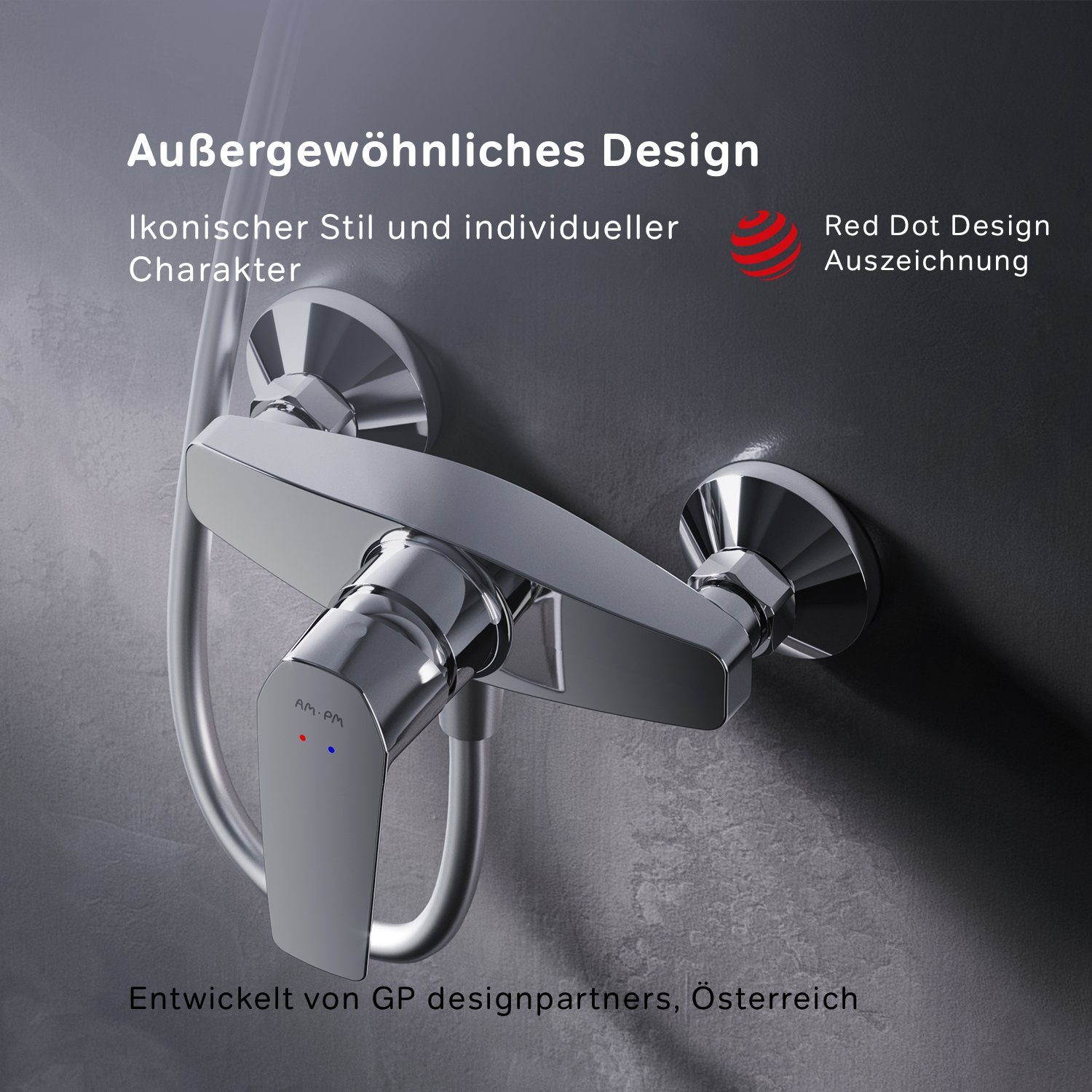AM.PM Duscharmatur Gem Wassersparende, mit integrierte Rückflussverhinderer geräuscharm Keramikkartusche 35mm