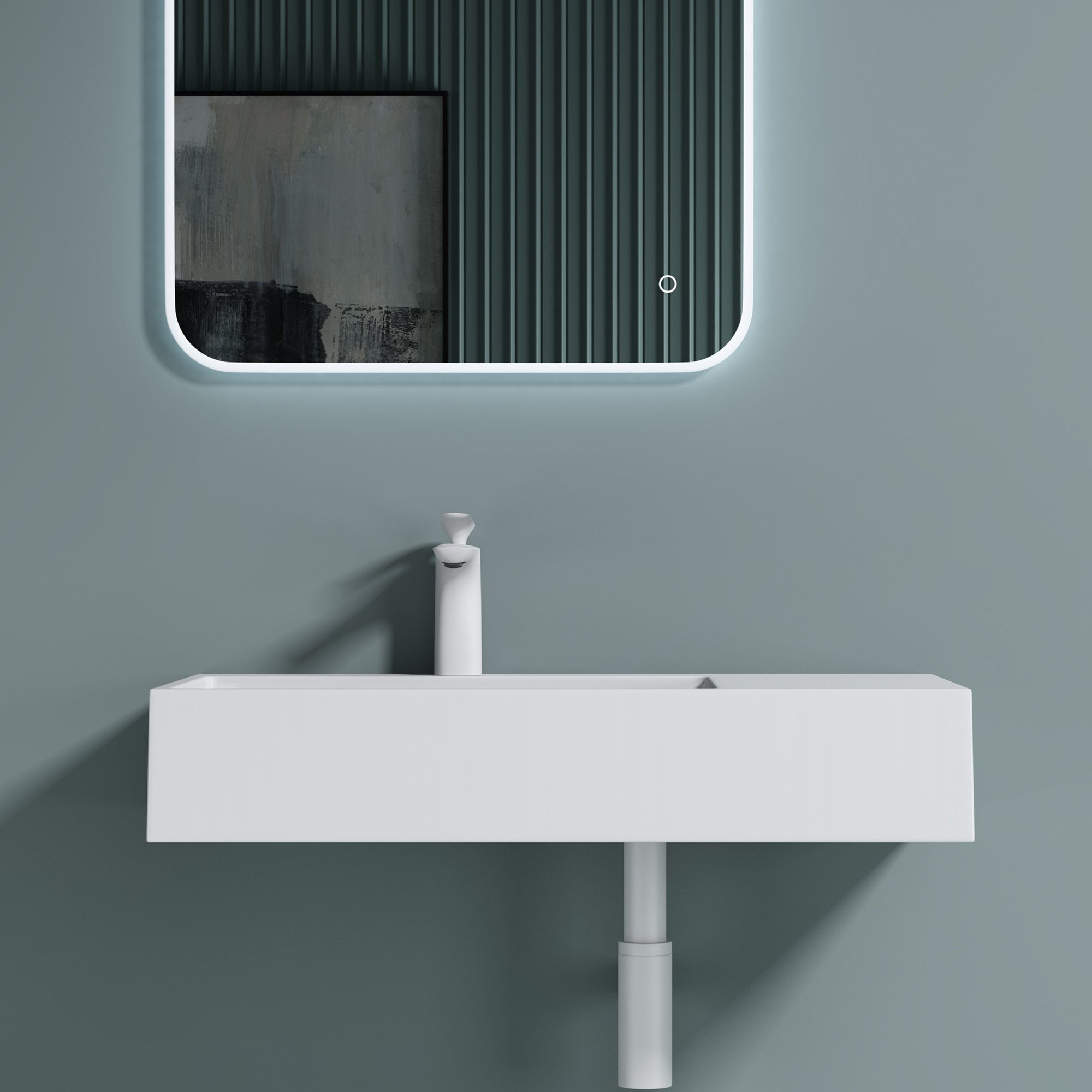 doporro Waschbecken doporro Design Hängewaschbecken Col12 Gussmarmor Aufsatzwaschbecken