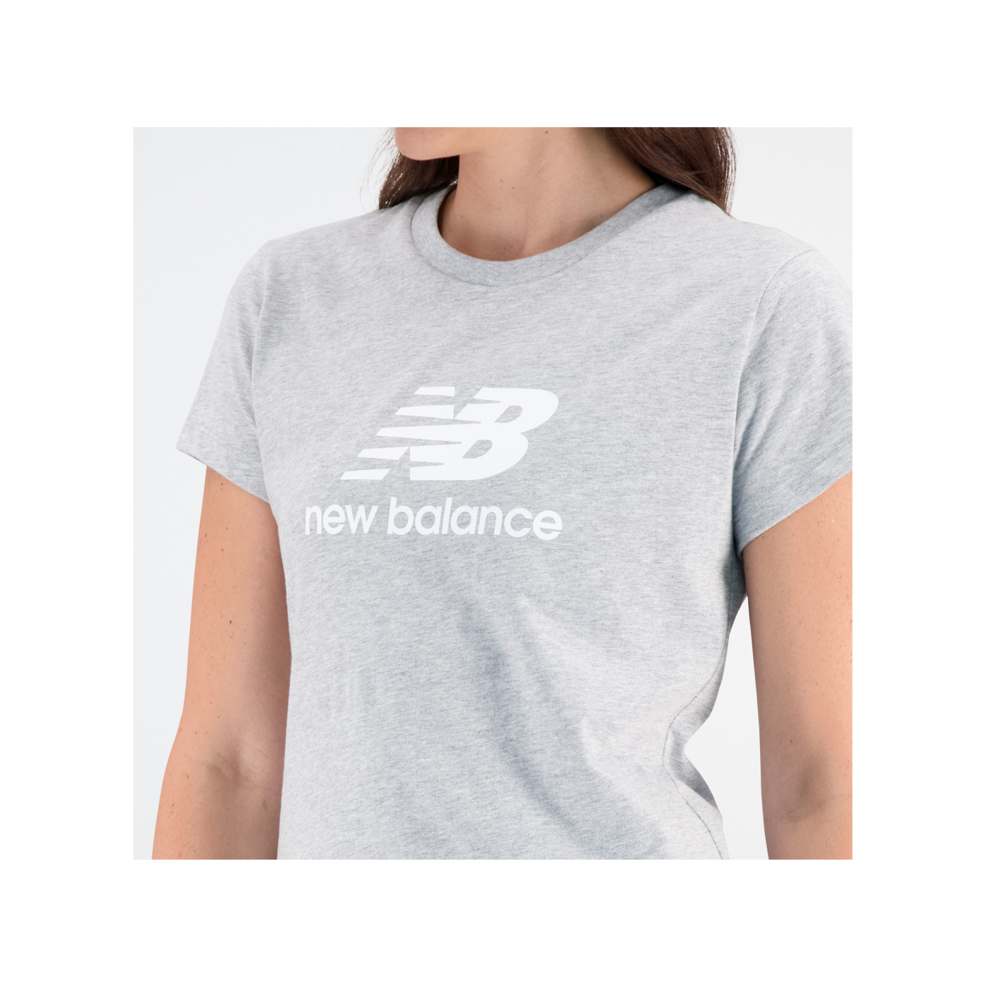 New Balance Essentials Logo T-Shirt Damen Grau FAG