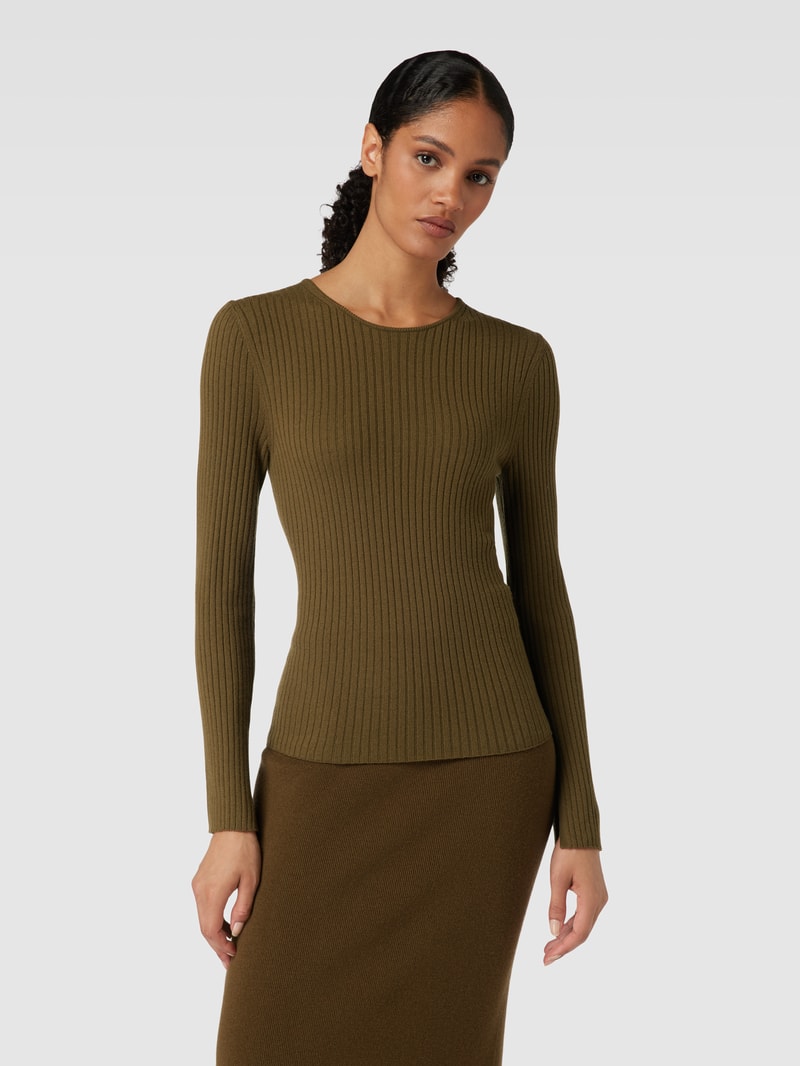 Longsleeve mit Leinen-Anteil in khaki