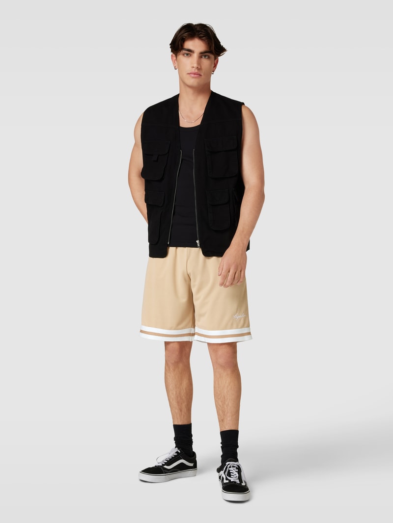 Sweatshorts mit Label-Stitching Modell 'Adastra' in haselnuss braun