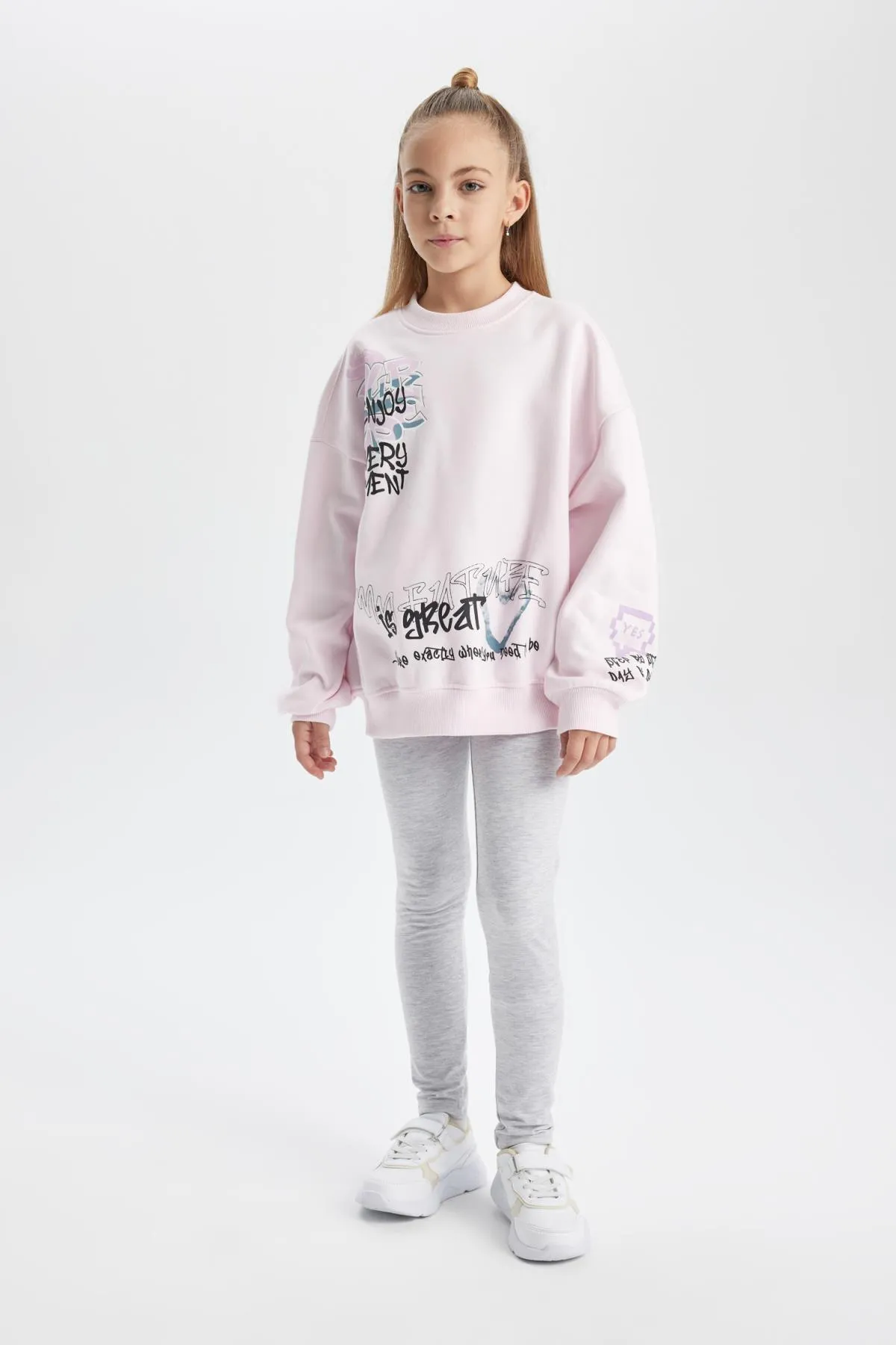 DeFacto  Dickes Sweatshirt mit Rundhalsausschnitt für Mädchen in Oversize-Passform