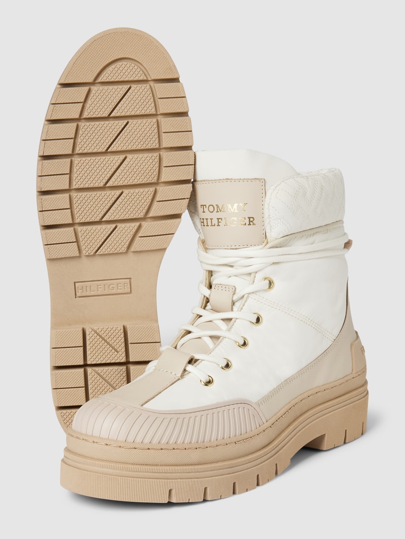 Boots mit Label-Details Modell 'MONOGRAM' in weiß