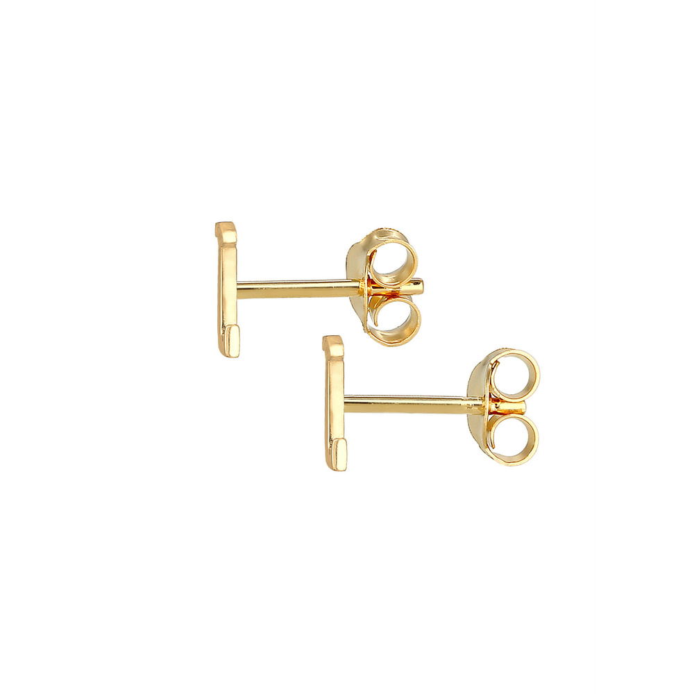 Elli Elli Boucles d'Oreilles Lettre L Clous d'Oreilles Femme - (925/1000) Argent Boucles d'oreilles