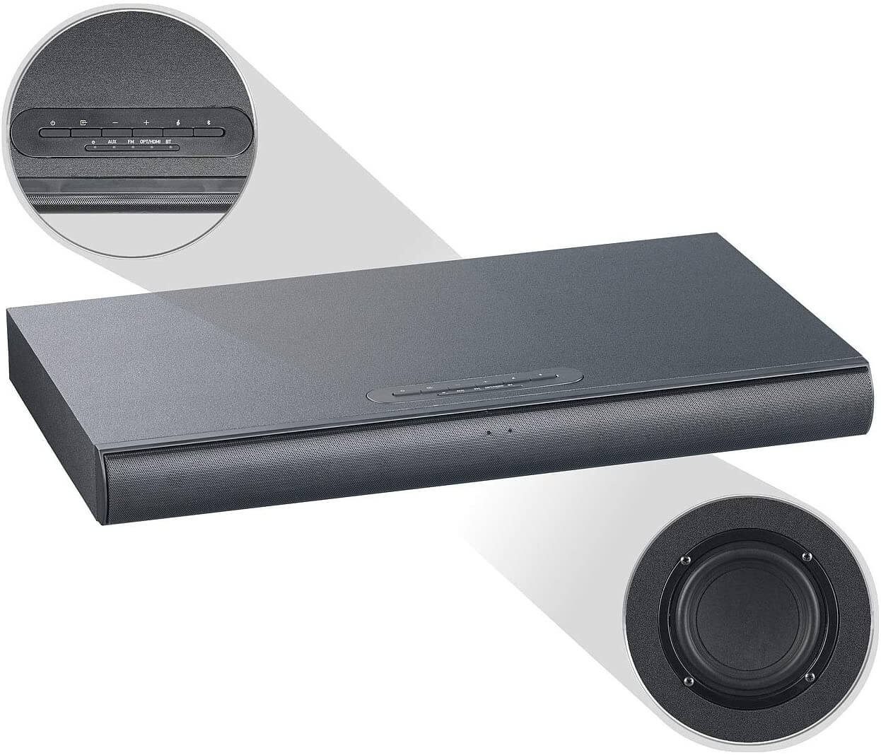 auvisio Soundbar MSX-700.dig 2.1-Soundbase integrierter Subwoofer Bluetooth Soundbar (60 W)