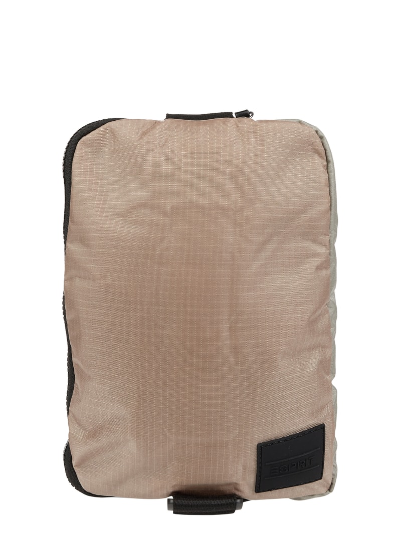 Umhängetasche mit Reißverschlussfächern in beige
