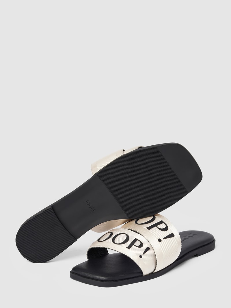Pantoletten mit Label-Details Modell 'nastro merle' in offwhite