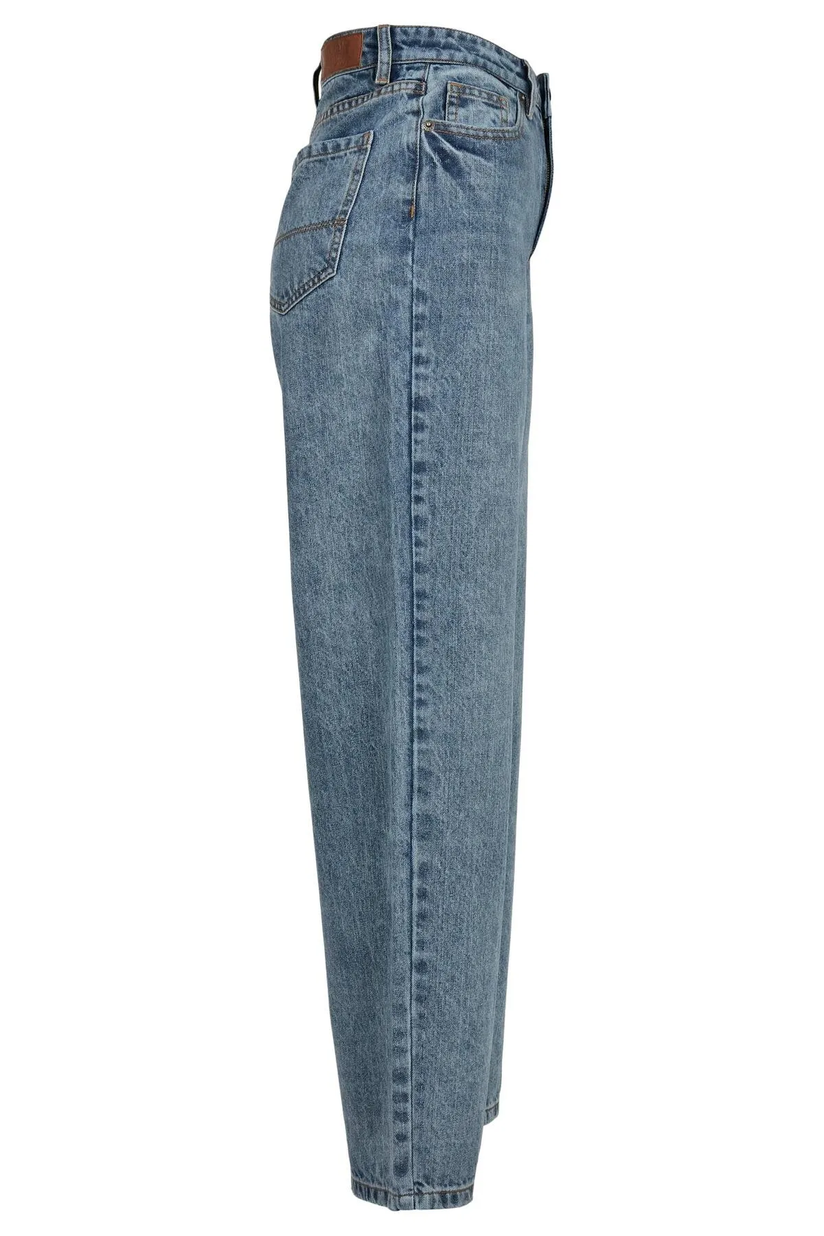 Urban Classics  Damen Denim-Hose im 90er-Jahre-Stil mit hoher Taille und weitem Bein