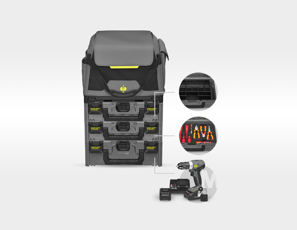 Werkzeug-Set Elekt+Multi Bohrschrauber+STRAUSSbox