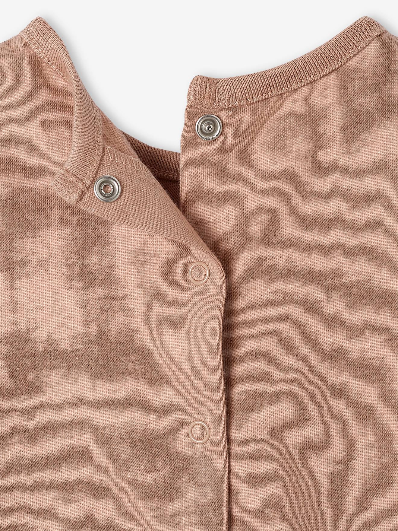 T-shirt à message bébé manches longues caramel