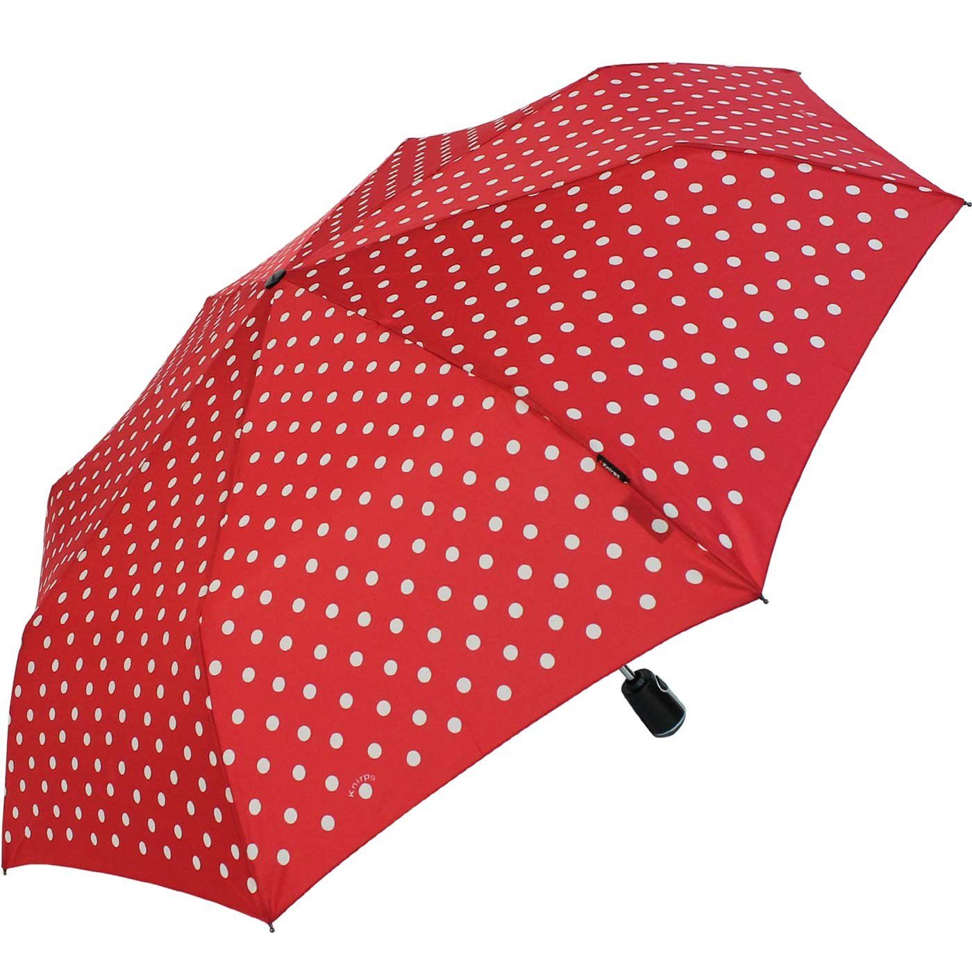Knirps® Taschenregenschirm Large Duomatic mit Auf-Zu-Automatik - Polka Dots, der große, stabile Begleiter