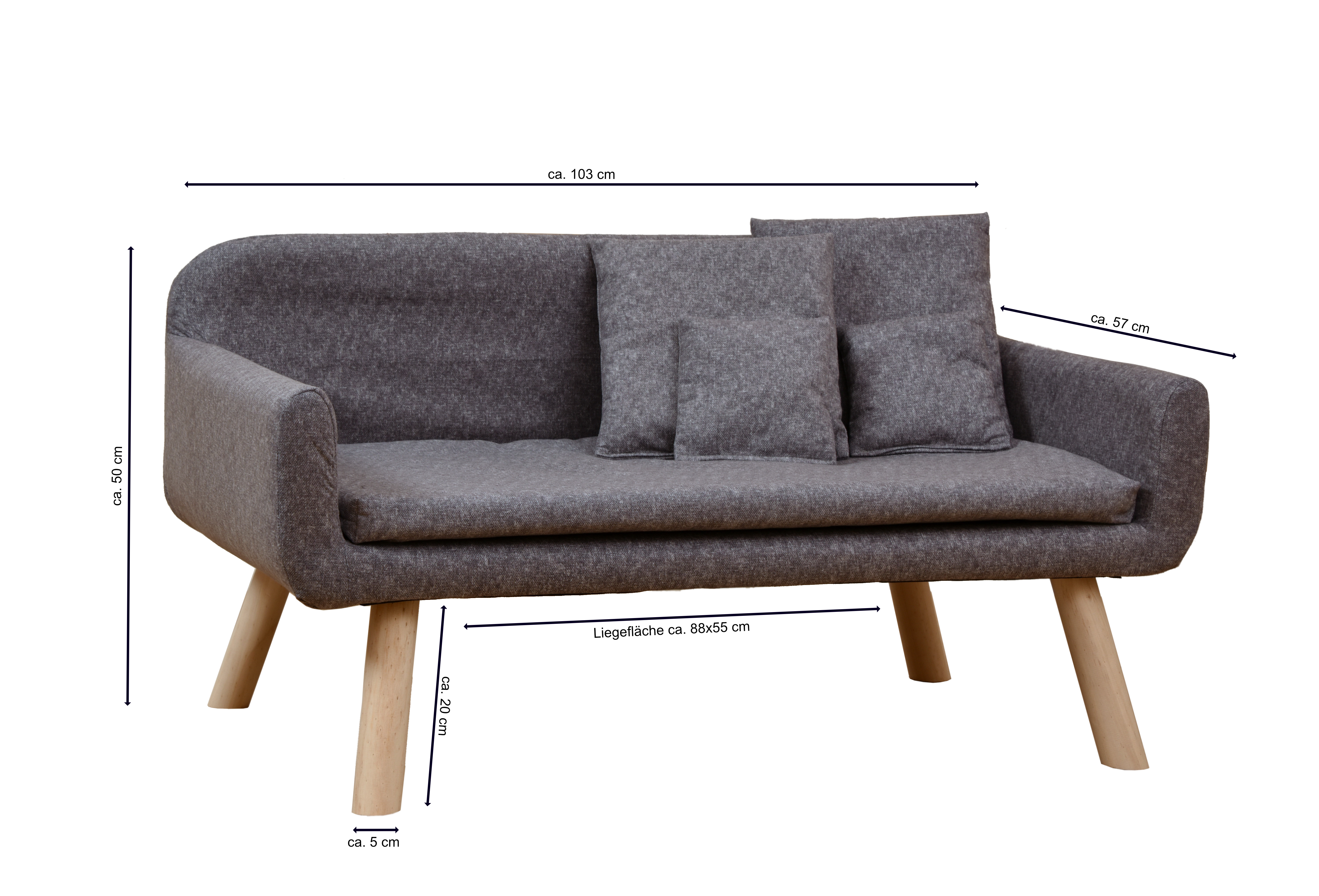 Rohrschneider Hundesofas Rohrschneider Hundesofa Chicago mit Gratis-Beigabe grau/ grau