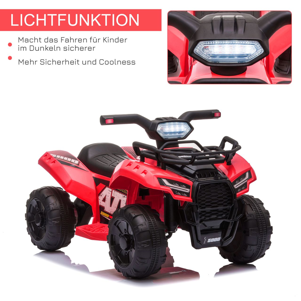 HOMCOM Mini Elektro-Quad Kinder Elektro ATV Kinderwagen Kinderauto Rot