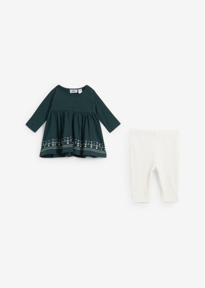 Baby Langarmkleid + Leggings aus Bio-Baumwolle (2-tlg.Set)