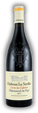 Château La Nerthe Cuvée des Cadettes, Châteauneuf-du-Pape Rouge, Grenache Noir, Syrah, Mourvèdre, AOC, Trocken, 2017, Cotes du Rhone rouge  Château La Nerthe Cuvée des Cadettes, Châteauneuf-du-Pape Rouge, Grenache Noir, Syrah, Mourvèdre, AOC, Trocken