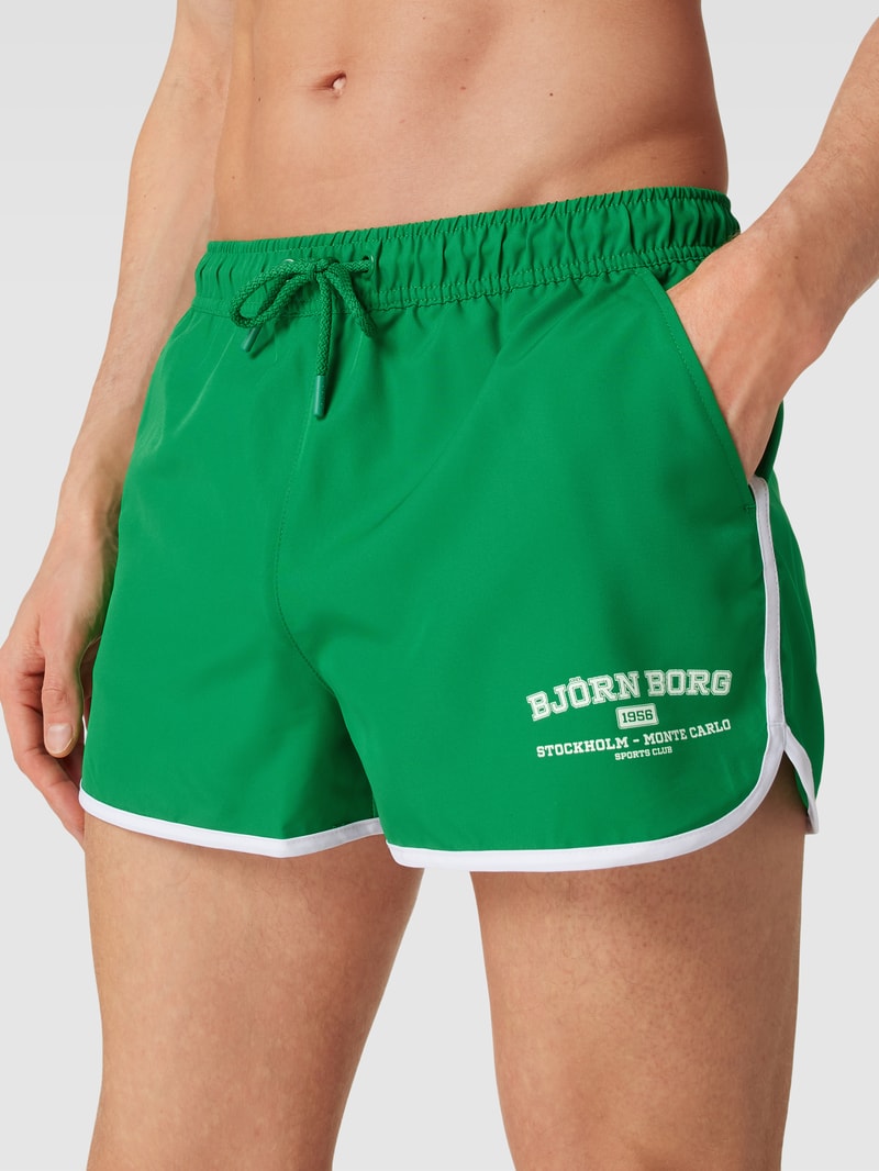 Badehose mit Tunnelzug Modell 'BORG RETRO' in grün