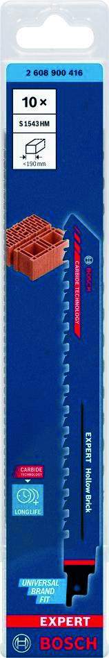Bosch Blue Zubehör 2608900416 Expert „Hohlziegel“ S 1543 HM Säbelsägeblatt 10-teilig
