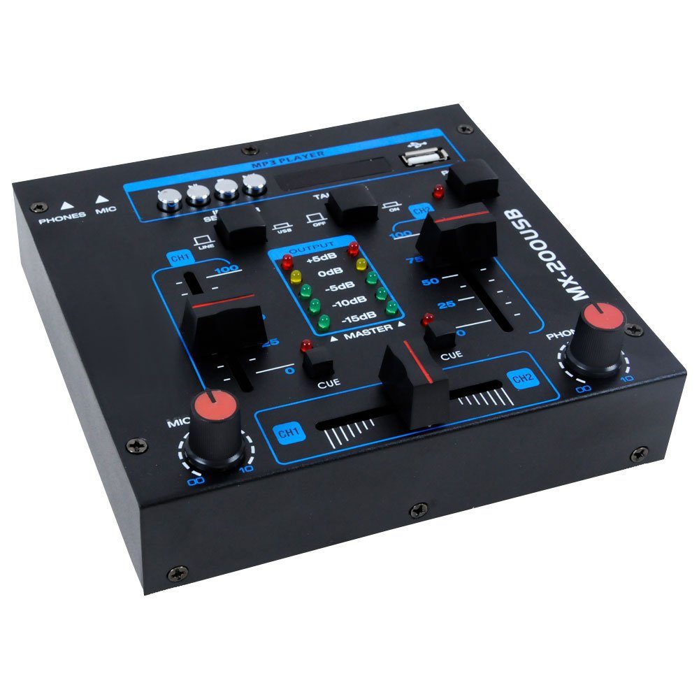 etc-shop Mischverstärker (DJ Mischpult Party Musikanlage Mixer USB/MP3 Crossfading)