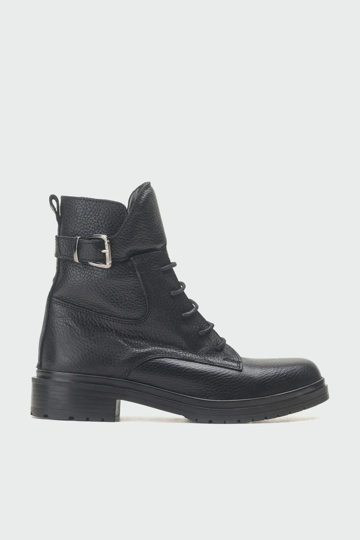 LuviShoes  Soile Black Floater Damenstiefel aus echtem Leder