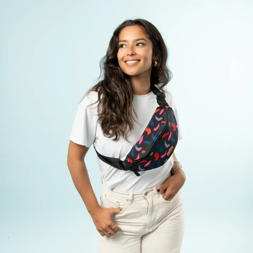 Small Larissa navy blue fanny pack