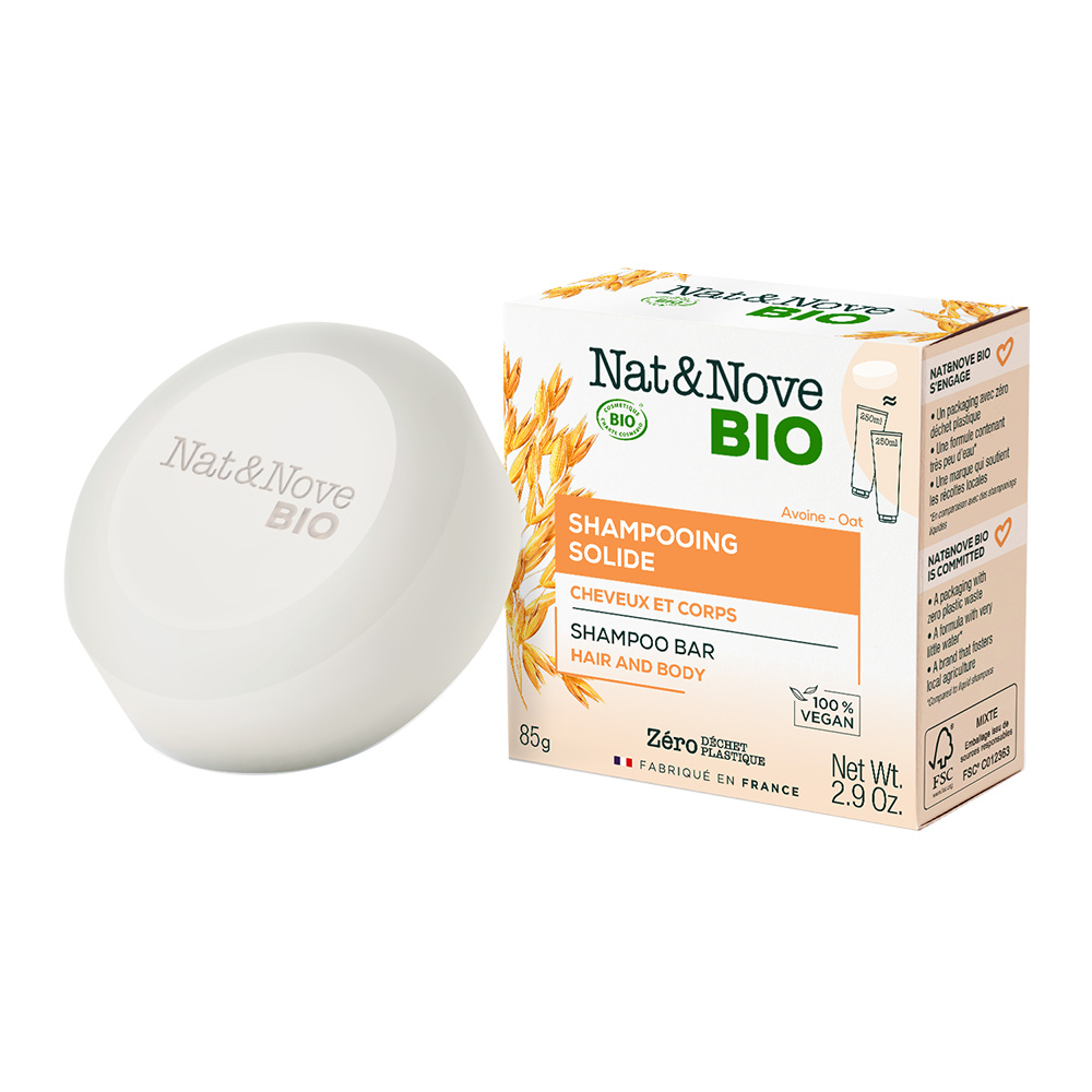 Nat & Nove Bio NAT&NOVE BIO Shampooing Solide  Certifié Bio Cheveux et Corps 85g SHAMPOOING solide certifié BIO