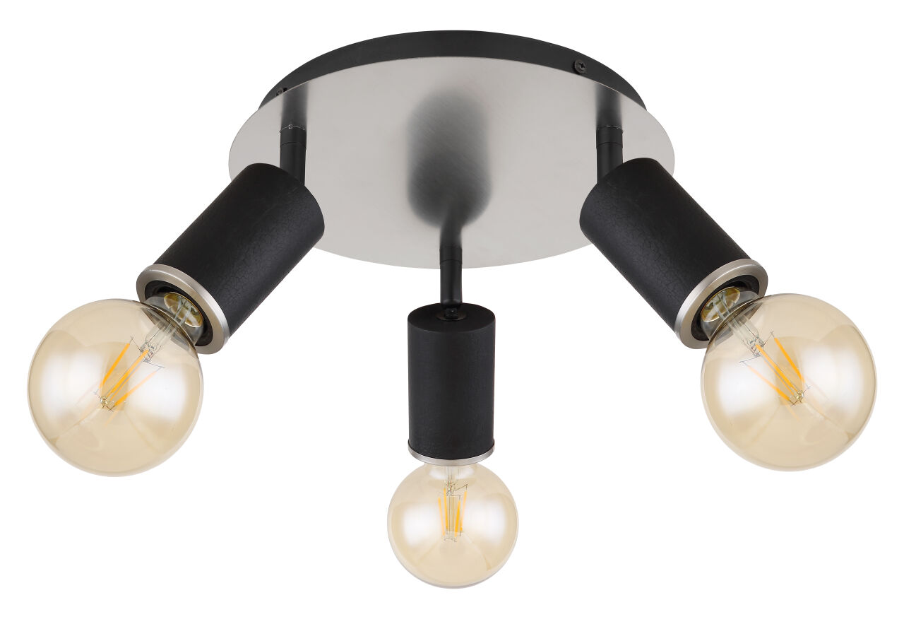 Globo Lighting - JOSEBA - Strahler Metall schwarz matt, 3x E27