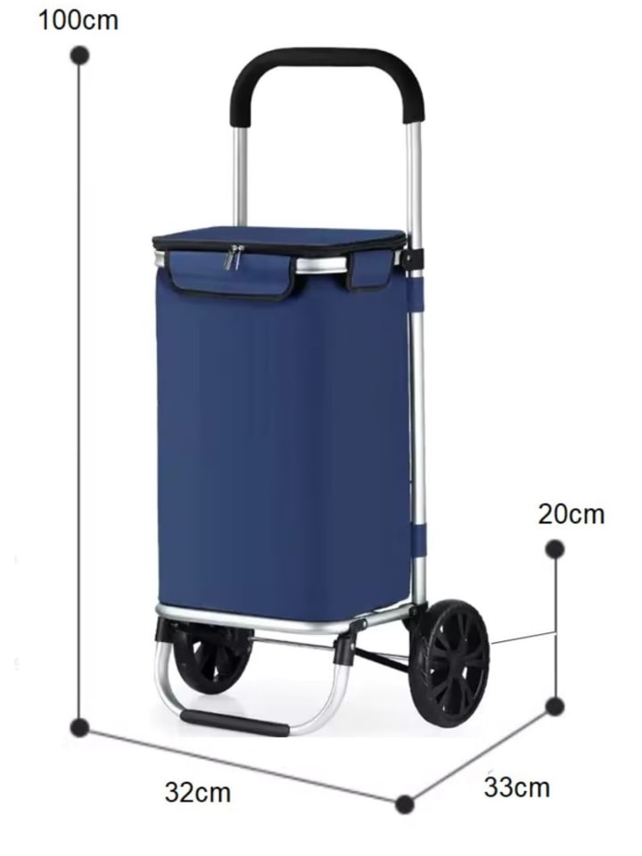 Cheffinger 40L Einkaufswagen Trolley in Blau günstig kaufen 40
