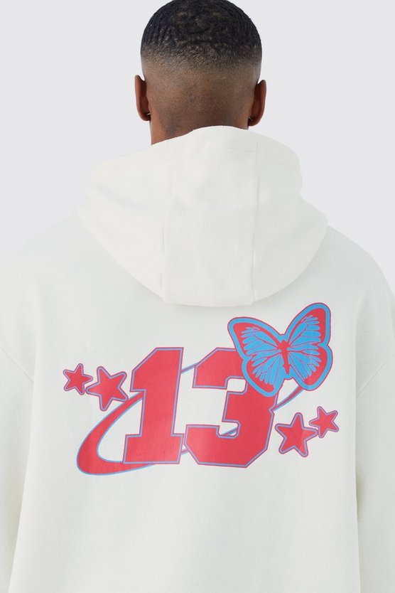 Oversize Hoodie mit Schmetterlings-Print