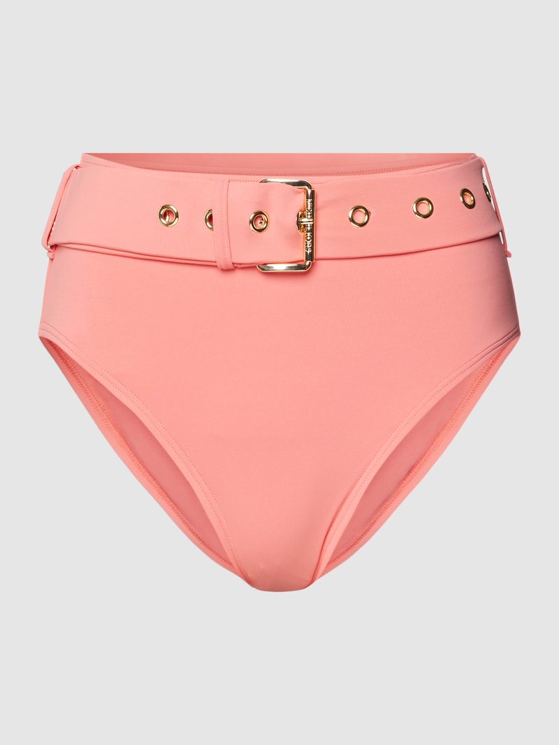 Bikini-Hose mit Label-Detail Modell 'Solids High Waist' in rosé