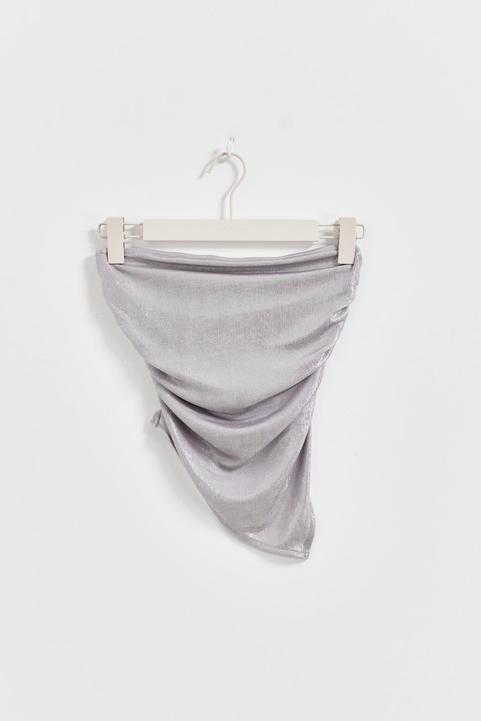 Asymmetric silver tube top
