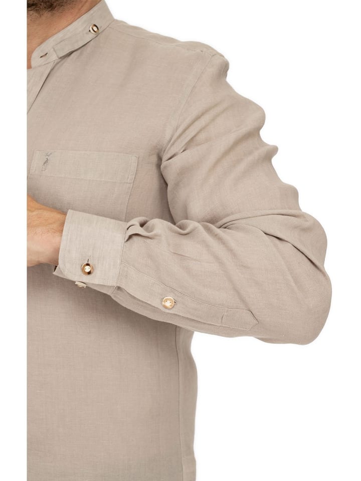 Almsach Stehkragenhemd 720LI-LA in beige günstig kaufen