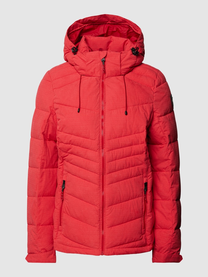 Steppjacke mit Kapuze in koralle