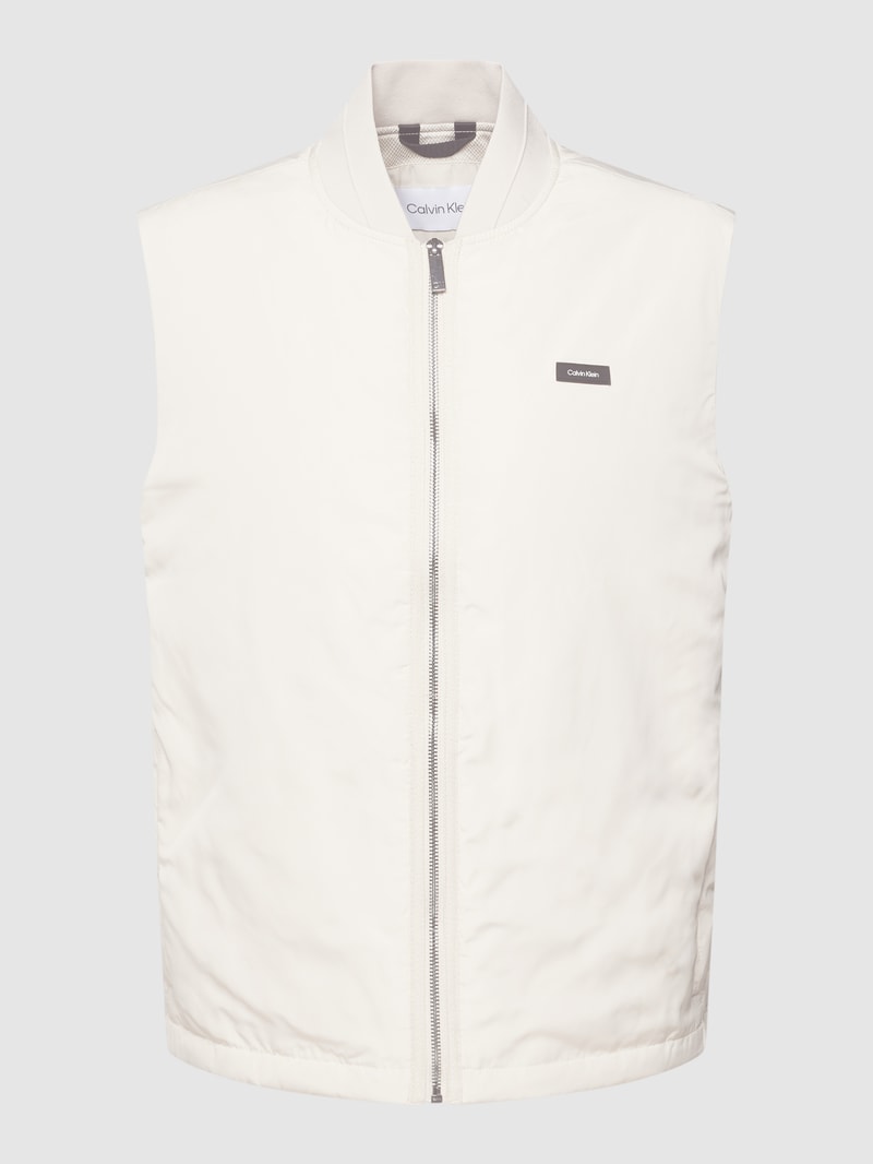Weste mit Label-Patch Modell 'RECYCLED' in beige