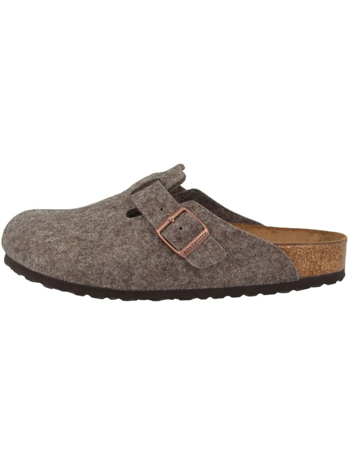 Birkenstock Clogs Boston Wollfilz schmal in braun günstig kaufen