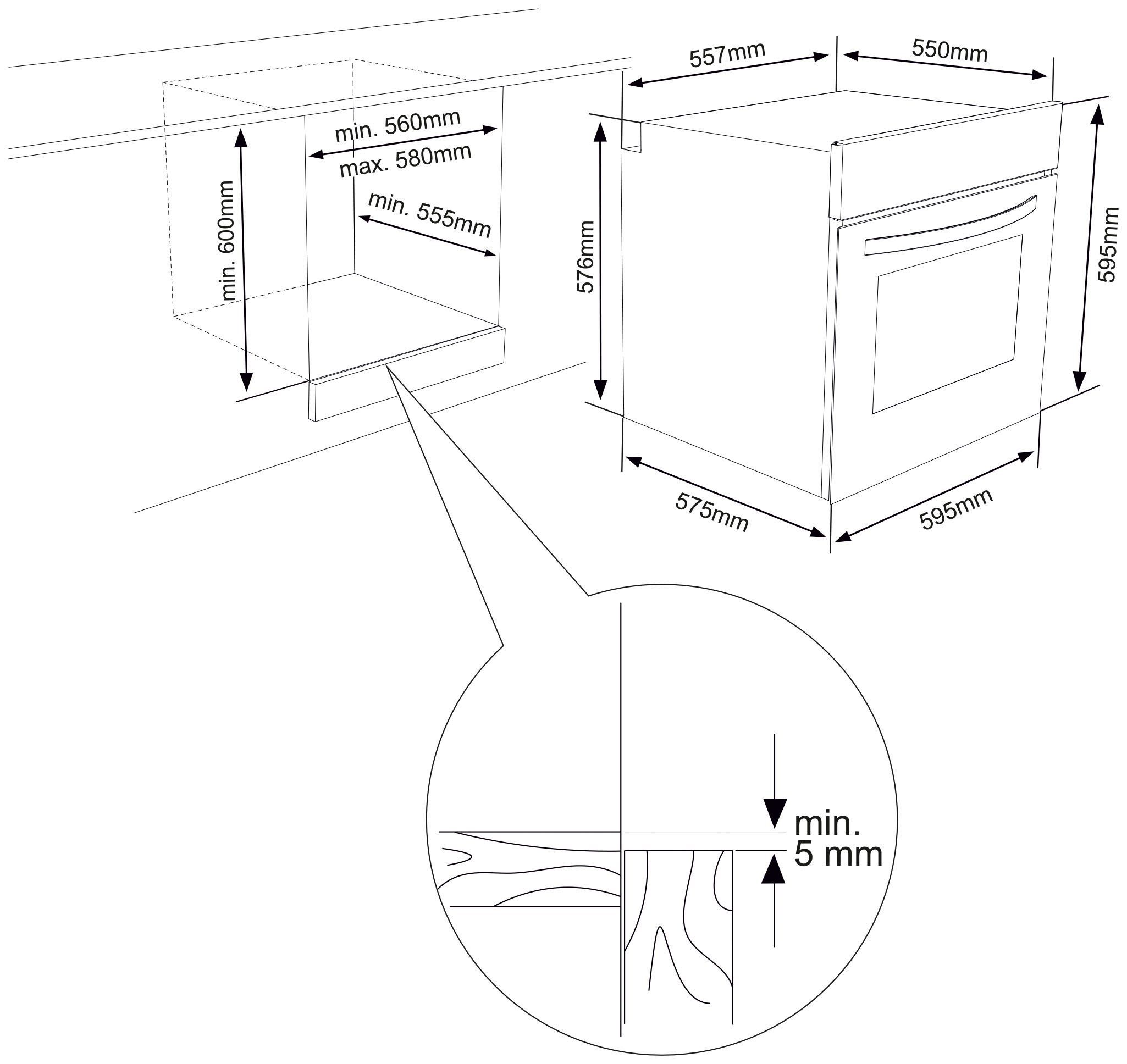 Sharp Einbaubackofen K-60DX19AM0-EU, mit 1-fach-Teleskopauszug