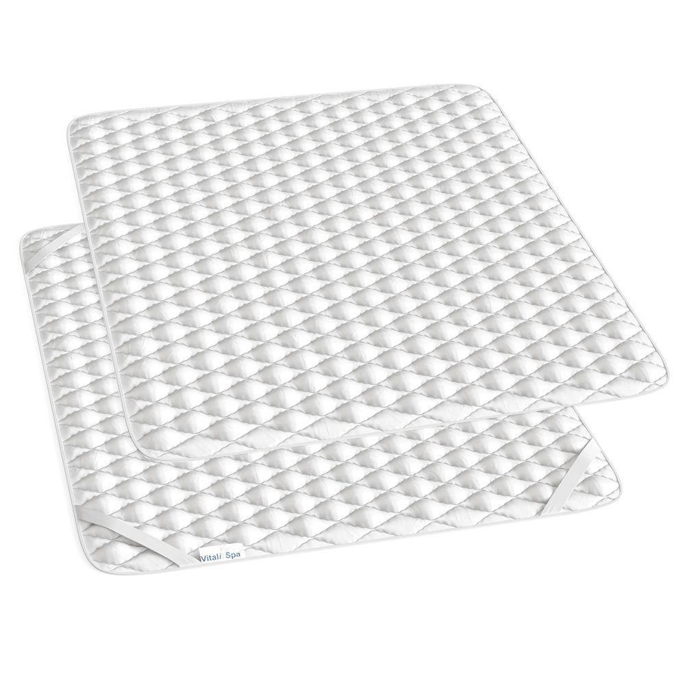 Matratzenschutzbezug Topper Matratzenschoner Auflage 180x200 weiß Baumwolle VitaliSpa®