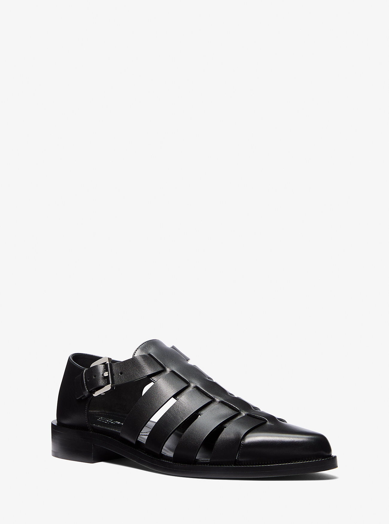Stromboli Leather Fisherman Sandal - BLACK