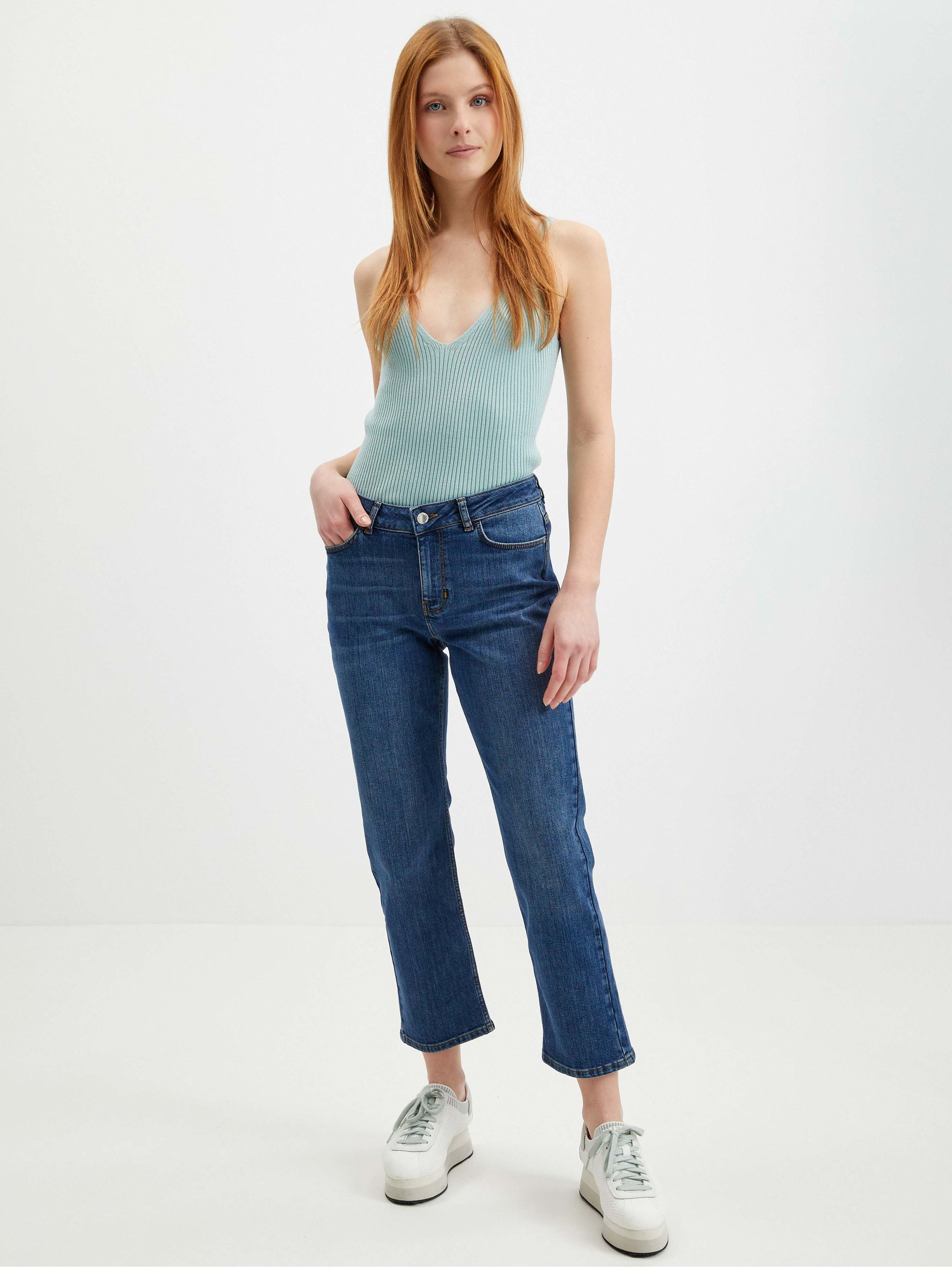 Dunkelblaue Damenjeans mit gerader Passform ORSAY