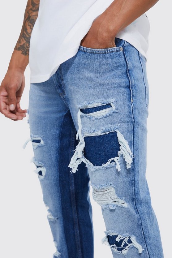 Zerrissene Slim-Fit Schlagjeans