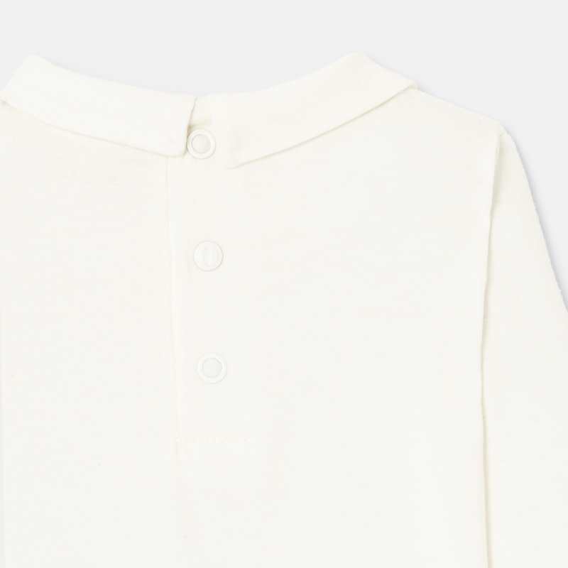 T-shirt en jersey col polo blanc naissance Absorba