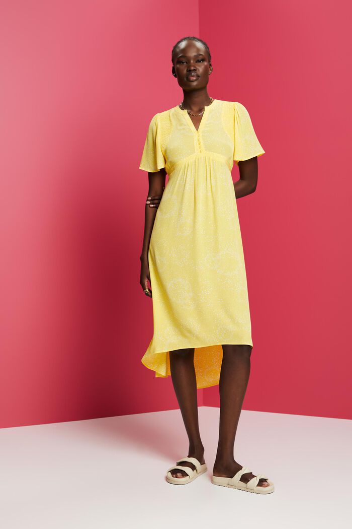 Bedrucktes Midikleid mit Bindedetail hinten