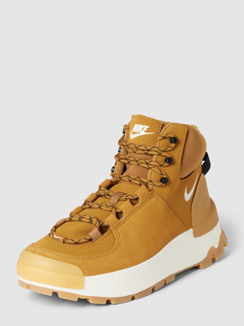 High Top Sneaker mit Label-Stitching in sand
