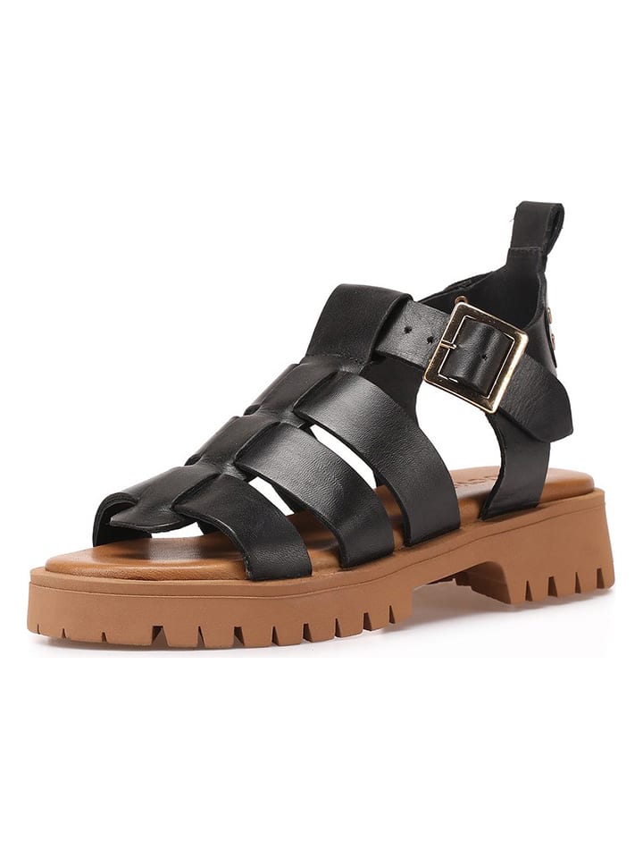 INUOVO Leder-Sandalen in Schwarz günstig kaufen