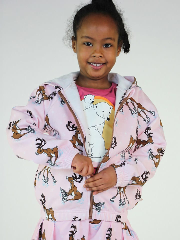Småfolk Sweatjacke in Rosa/ Braun günstig kaufen